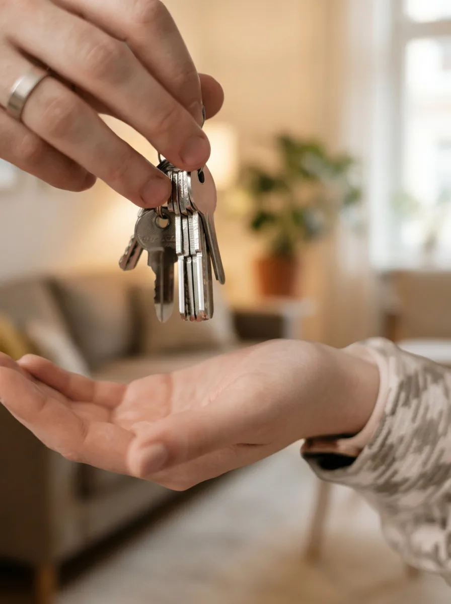 Keys handed over in person at check-in