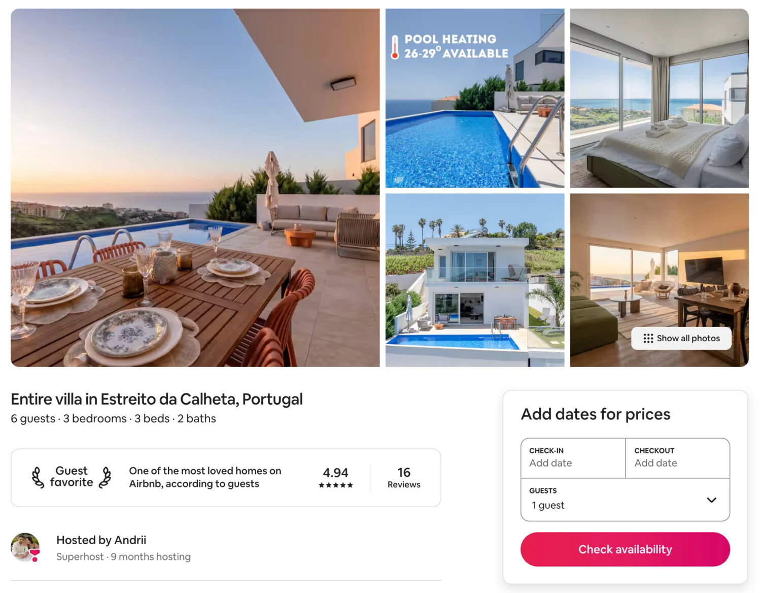 Villa Calma — live on Airbnb